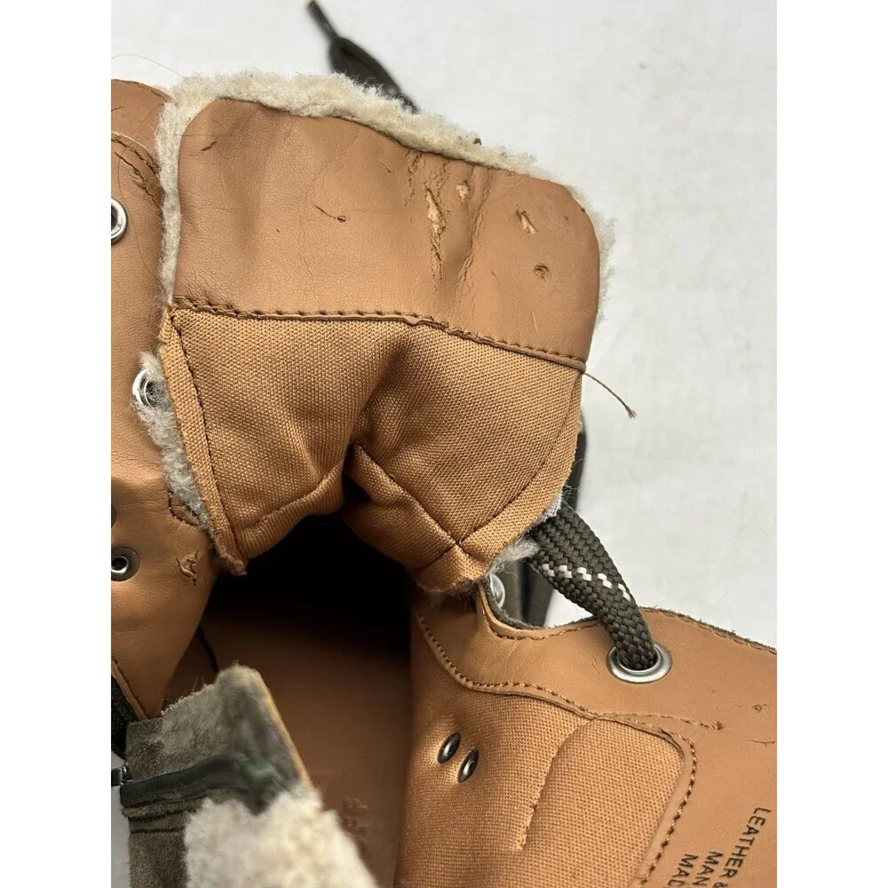 Rebecca Minkoff Jaylin Olive Green Combat Boots Leather Fur Lined Women’s Sz 6 M